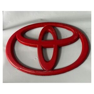 OEM Toyota Oval Emblem Rear Trunk Hatch Badge Red Painted Finish Used